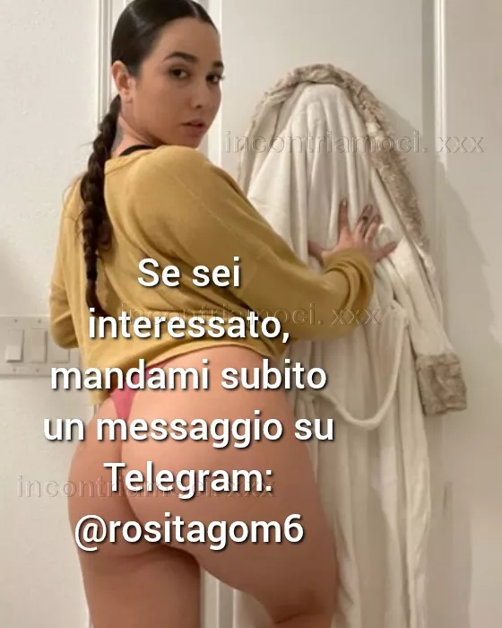 escort.it - Ciao single, sono disponibile per sesso e interessato. Il mio Telegram  @rositagom6